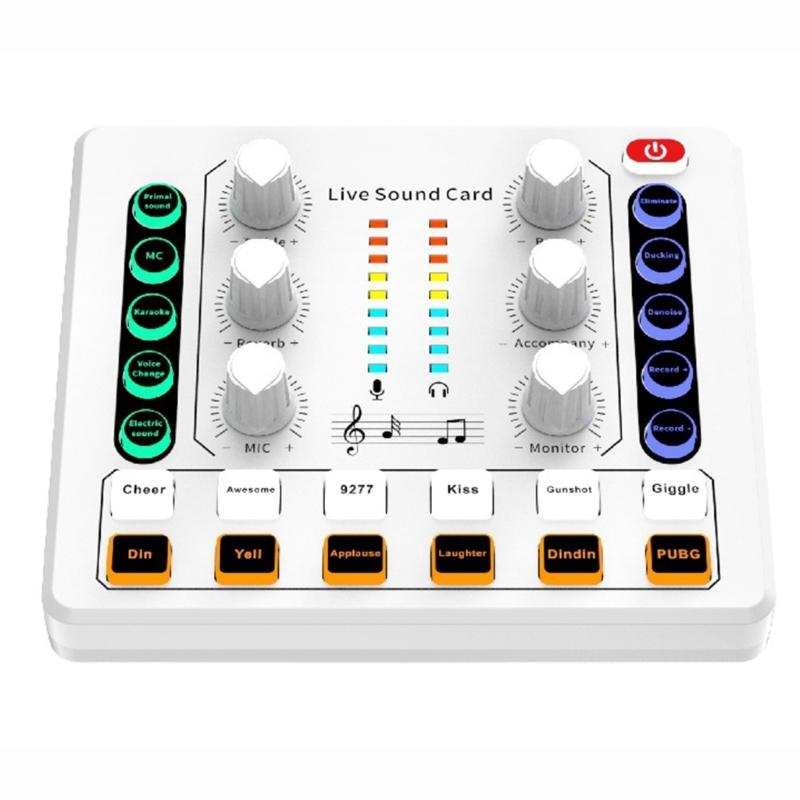 Профессиональный звуковой микшер Живая звуковая карта Изменитель голоса Эффекты и Студийное оборудование для изменения голоса для стриминга