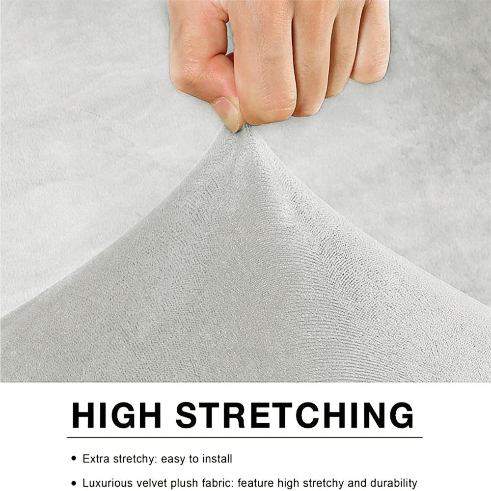 Бархатный чехол для пуфика Эластичный Квадратный Прямоугольный Чехол для табурета для ног Всевключающий Однотонный Чехол для диванной подставки для ног для гостиной