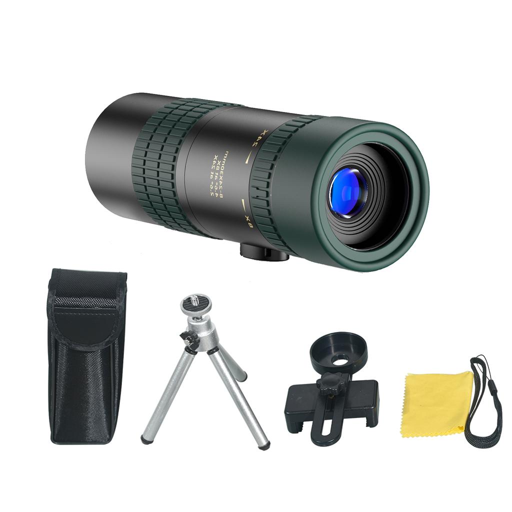 APEXEL Portable Monocular Telescope 8X24X Zoom BAK4 Prism FMC Lens with Smartphone Holder & Tripod