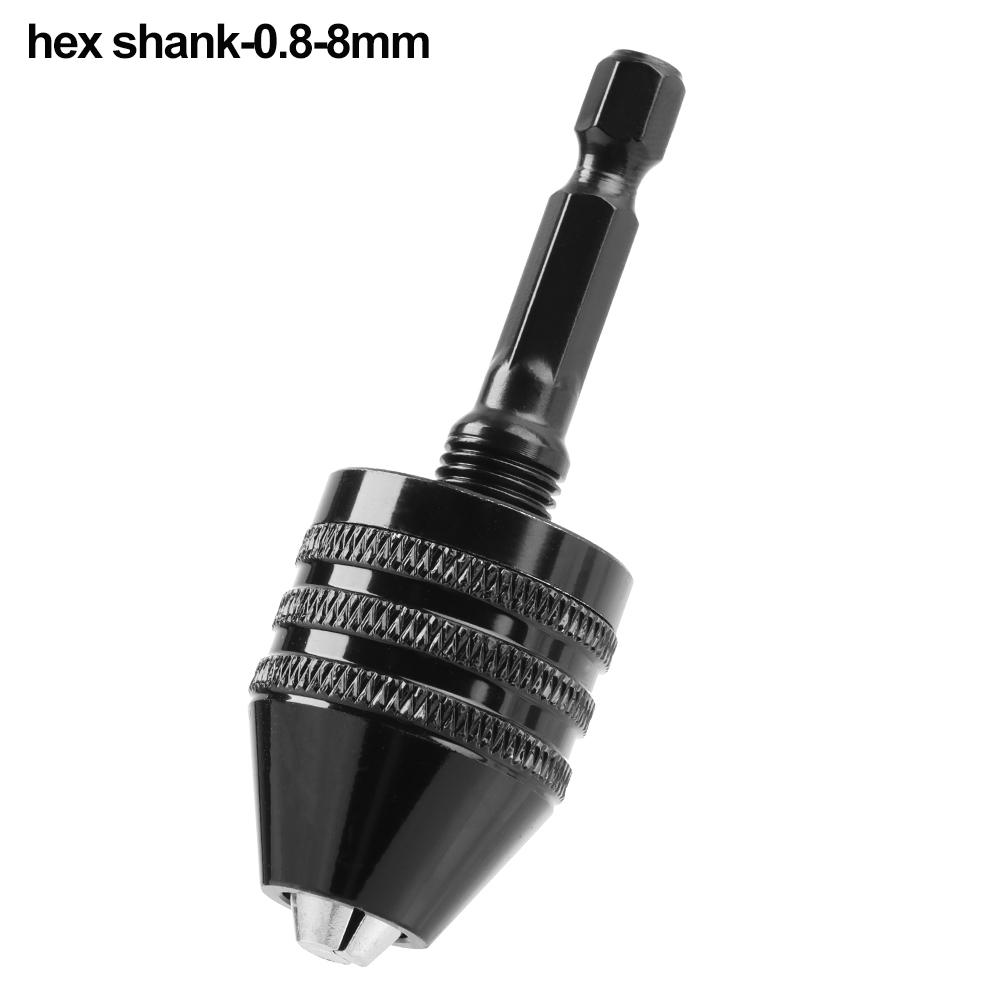 Shaft Quick Change Impact Drills Bits 1/4" Hex Shank Keyless Drill Chuck 0.3mm-8mm Round Shank