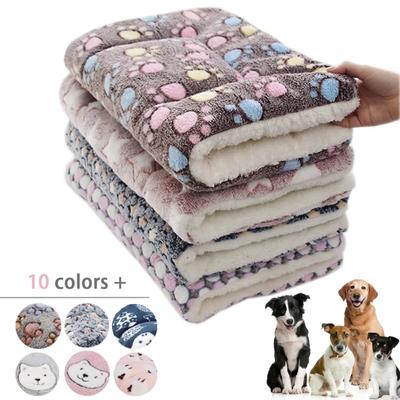 Коврик для сна для домашних животных, кровать для собак, кровать для кошек, мягкое шерстяное утолщенное одеяло, флис, домашнее моющееся теплое одеяло с рисунком медведя, принадлежности для домашних животных