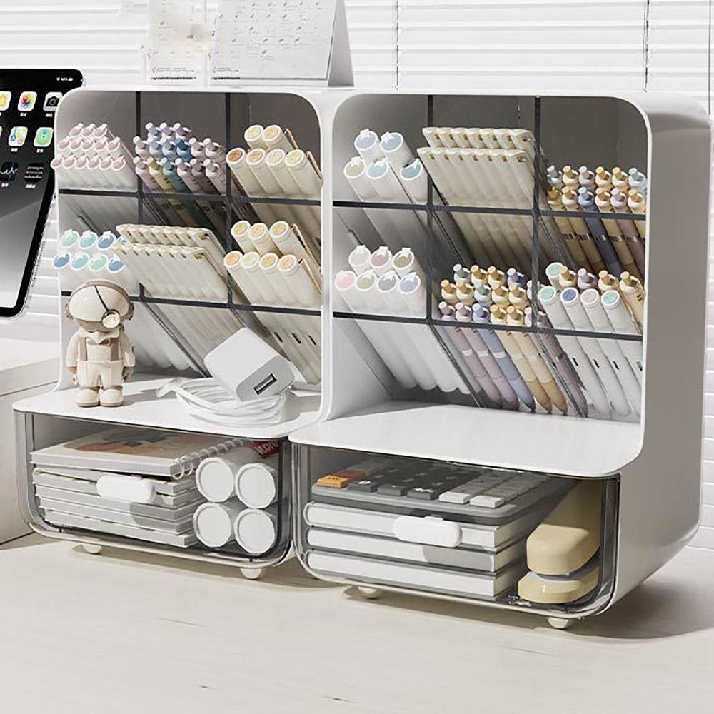 Большая емкость держатель для ручек скошенная вставка держатель для косметических кистей модная полка для товаров на рабочем столе