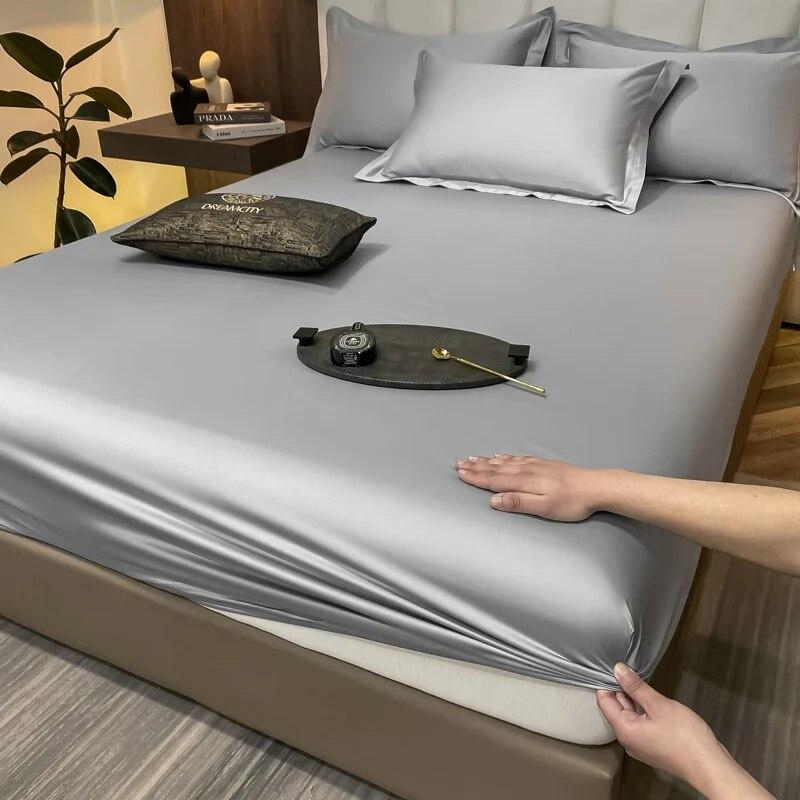 Роскошная простыня из египетского хлопка с резинкой вокруг простыни, покрывала, мягкий наматрасник 400TC, двойной размер King Queen Size