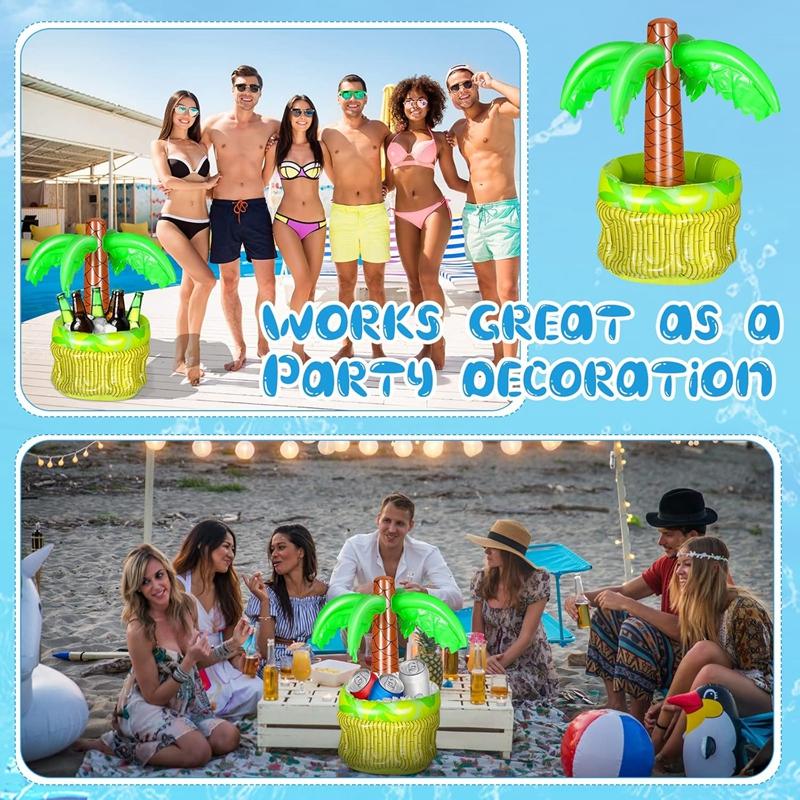 Inflatable Palm Tree Ice Bucket Bear Cooler Drink Holder Hawaiian Birthday Decoration Summer Beach Pool Party Supplies Balloon