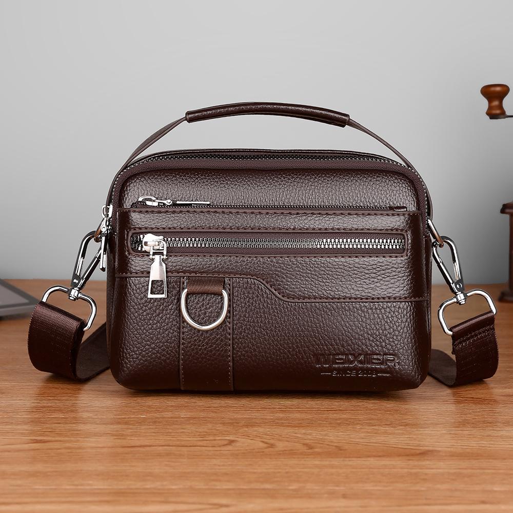 WEIXIER Мужская кожаная сумка-мессенджер Водонепроницаемая сумка через плечо Сумка-портфель Сумка-планшет Дорожная рабочая сумка
