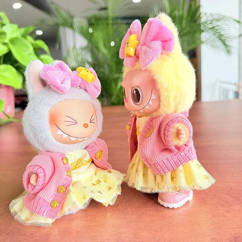 Labubu 37cm Girl Doll with Clothes, Shoes & Pendant - Trendy Summer Play Set Blind Box