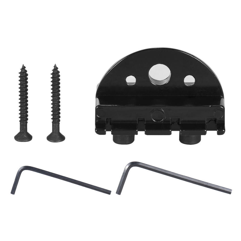 4 String Headless Electric Bass Guitar String Locking Nut Set with 2 Wrench 2 Screw Black