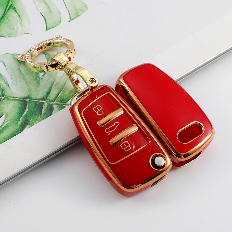 Soft TPU Car Remote Key Cover Case for A3 8P A4 B7 B8 B5 B9 B6 A1 A5 Q7 Q5 A6 4F C6 C5 C7 C4 TT Q3 S3 A7 A8 C4 8N 8V 8L RS3 Keychain Accessories