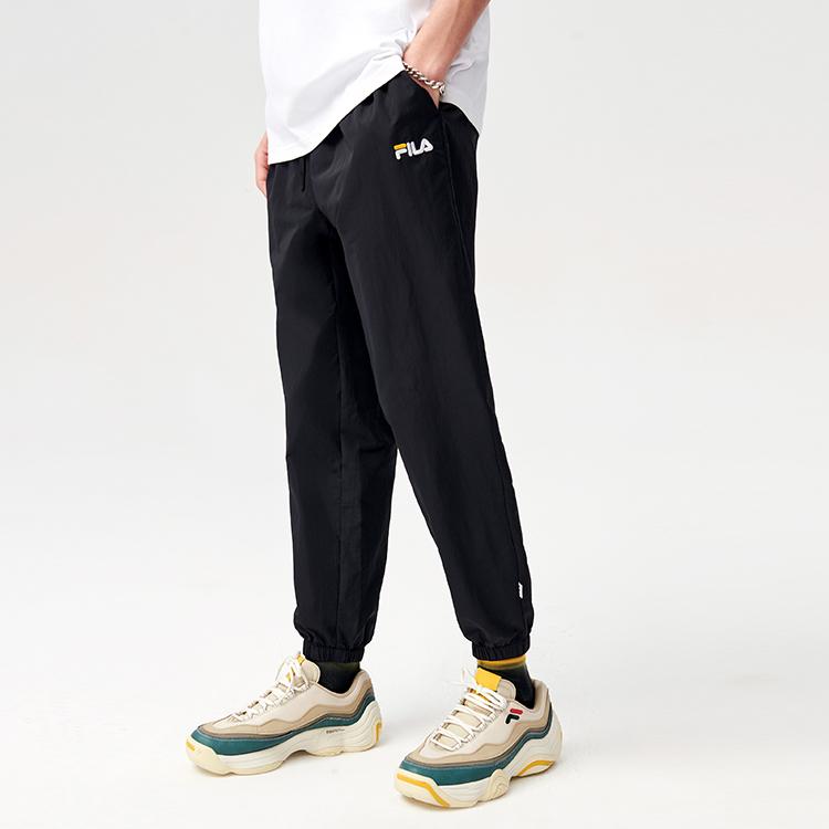 Fila Fusion Свободные спортивные брюки из ткани с принтом, зауженные, осенние, мужские, глубокий черный T11M122805FBK