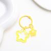 Metal Open Ring Keyrings Colorful Resin Five-Pointed Star Bell Pendant Keychain For Women Girl Car Hanging Trinket Key Holder