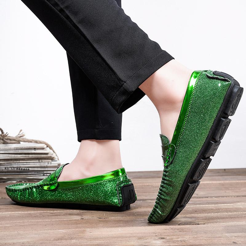 Зеленые мокасины мужские повседневные туфли роскошные яркие кожаные мужские мокасины классические туфли мужские большие размеры для вождения мокасины без застежек для мужчин