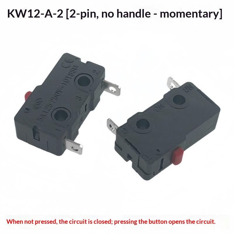 KW11 Micro Limit Switch 10Pcs KW12 Compatible 2/3Pin 5A Reset Trigger Contact Button for Door Access Control System