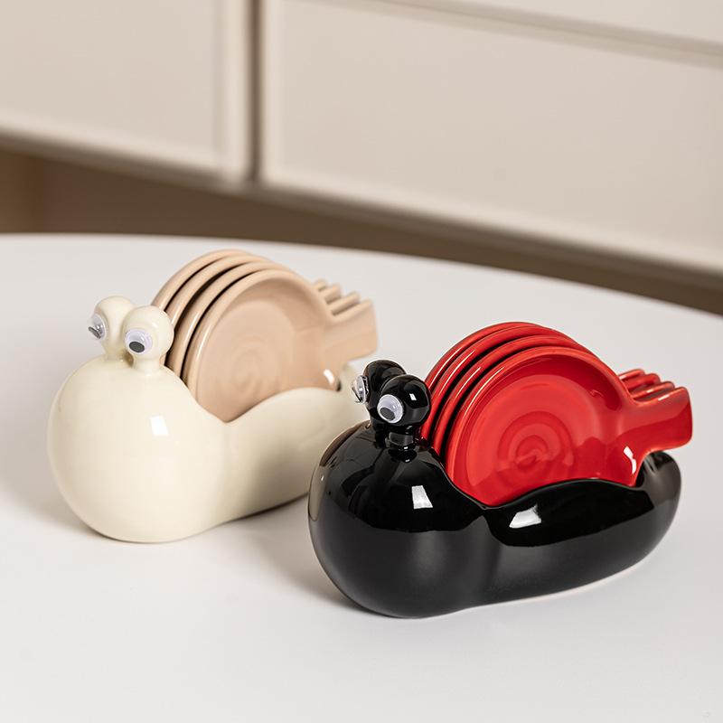 Snail Ceramic Small Dish Household Flavor Dish Hot Pot Dipping Dish Cute Creative Soy Sauce Dish Seasoning Vinegar Dish