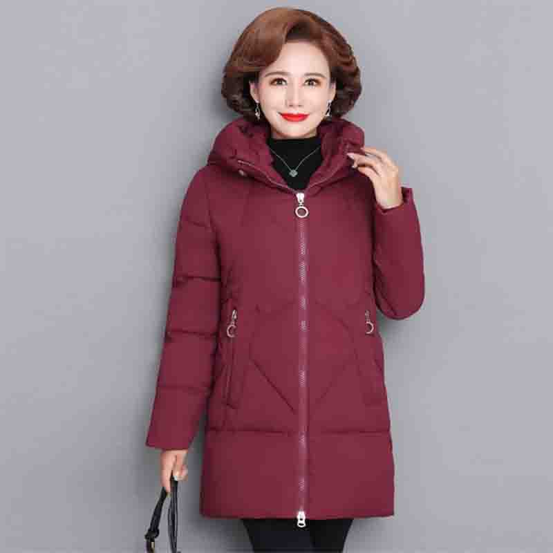 WTEMPO Женская одежда на хлопковой подкладке, утепленные пальто средней длины, зимняя куртка больших размеров, зимняя одежда для мам, стеганые куртки, теплая парка