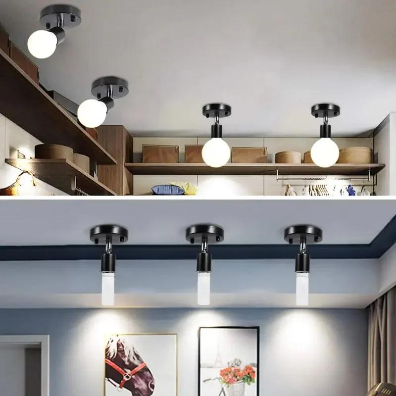 White Style E27 Wall Lamp Holder 180 Degree Rotation Adjustable Modern Design Metal Lamp Base Socket Apply for Home Lighting