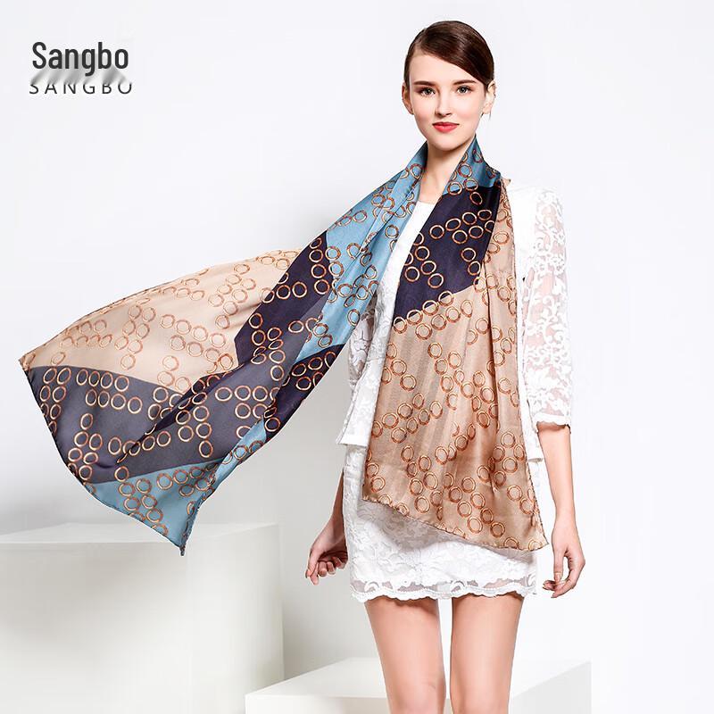 SANGBO Silk Herringbone Scarf Gift Box