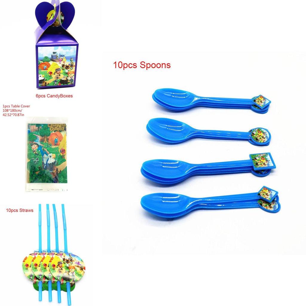 Очаровательные товары для вечеринки Animal Crossing для детей. Улучшите атмосферу дня рождения тарелками и скатертью.