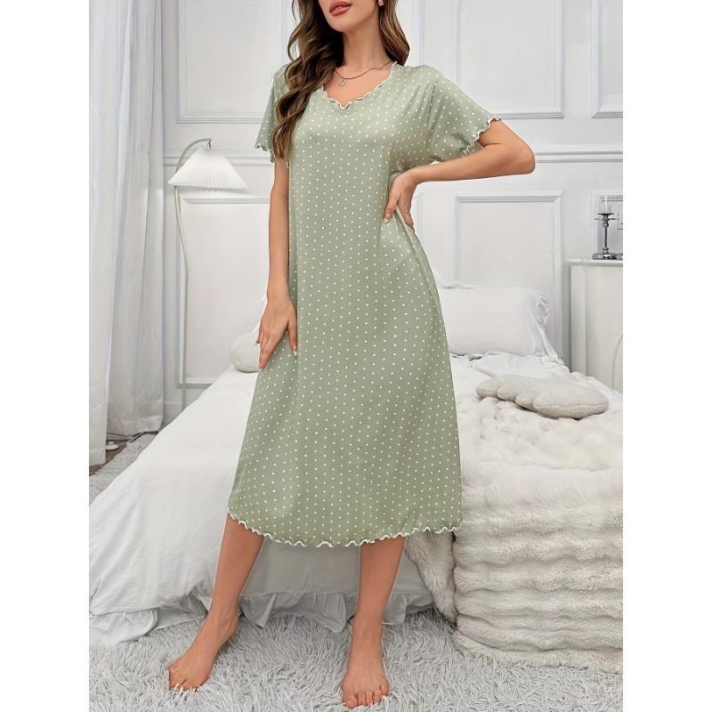 Большой размер, круглый вырез, короткий рукав, синий цвет с цветами абрикоса, домашняя одежда, ночная рубашка, платье, повседневный стиль, женская одежда с принтом