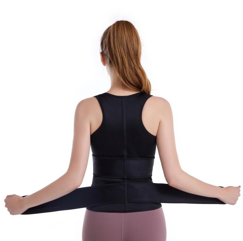 Неопреновый жилет для тренировок на талии для женщин, пояс для похудения больших размеров, корректирующая одежда для тренировок, топы на бретелях для сауны, компрессионные рубашки для коррекции фигуры