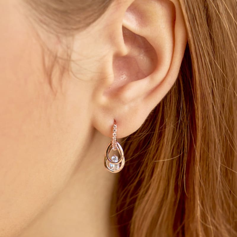 ELLE Jewelry 14K Water Drop One-Touch Earrings (Gold Pin) ELGPEE408