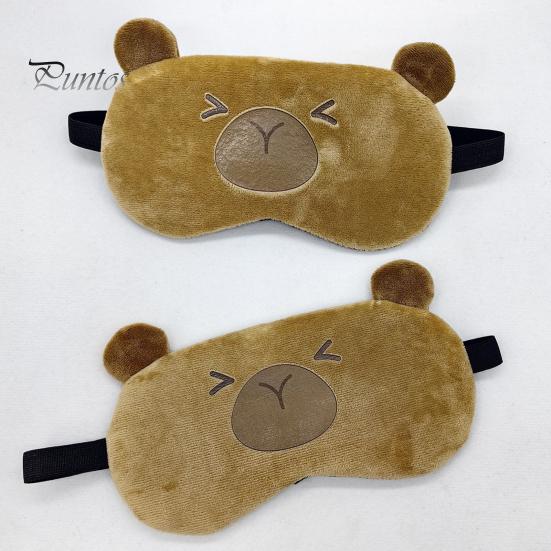 Капибара светонепроницаемый чехол для глаз с эластичной лентой плюшевый мультяшный зверь компресс на глаза для мужчин и женщин путешествия сон затемняющий чехол для глаз