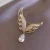 Angel Wing Water Drop Brooch Light Luxury Niche High-end and Fashionable Anti-exposure Clasp for Fixing Clothes and Corsage