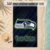 Beach TowelSeattle Seahawks Custom Name Text Personalized Soft Towel for Beach Pool Indoor Home Decor Gift