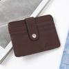 Reverse Faux Leather Card Wallet (Brown) Slim Transportation Card Wallet