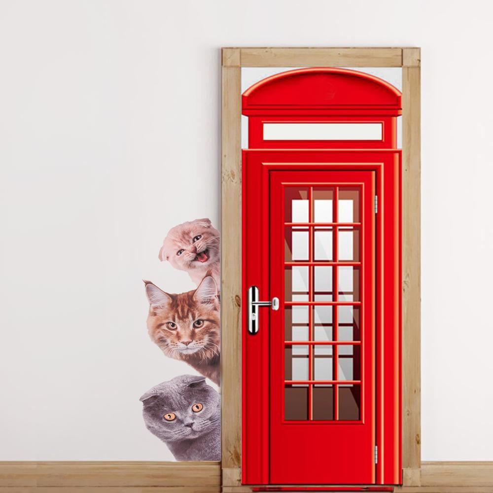 1PCS Vinyl Wall Art Fridge Decorations Dog Wallpaper Funny Animal Mural 3D Decal Wall Sticker