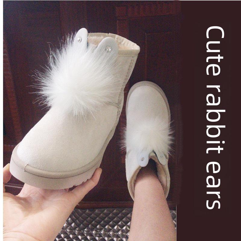 Женские короткие замшевые сапоги с бантом в корейском стиле 2024 года осень/зима — на плоской подошве, удобные и стильные