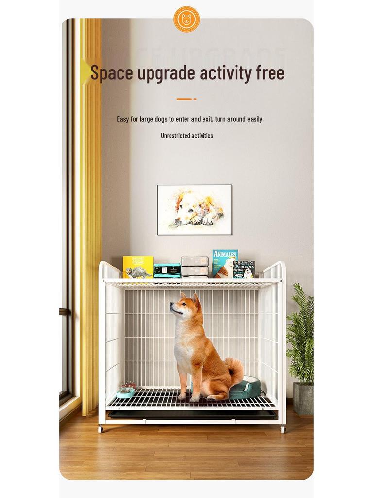 Heavy-Duty Iron Dog Cage for Medium and Large Dogs - Square Tube Design