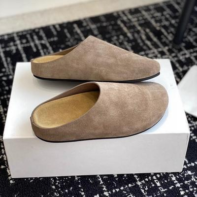 Gu Yunjia 2024 весна и осень новые ленивые тапочки с круглым носком женские повседневные туфли Boken на плоской подошве с круглым носком