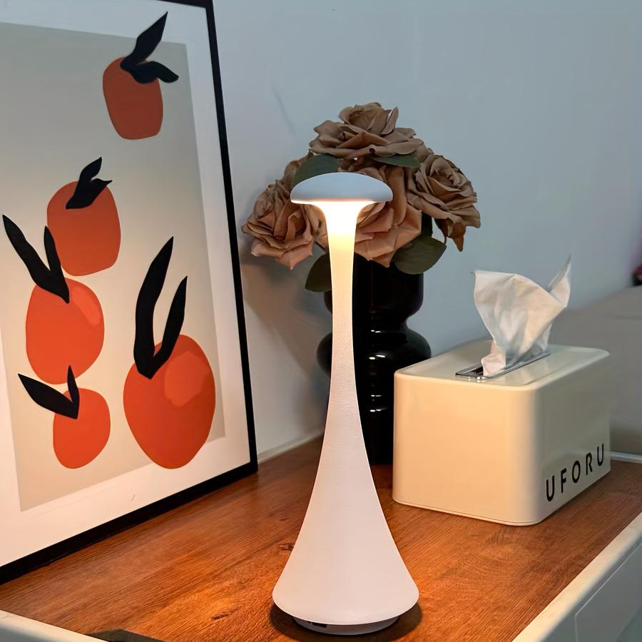 Перезаряжаемая настольная лампа, Бесступенчатая регулировка яркости, Современная настольная лампа с сенсорным управлением - 3 цвета (Прохладный/Естественный/Теплый), Настольная лампа для спальни для украшения дома