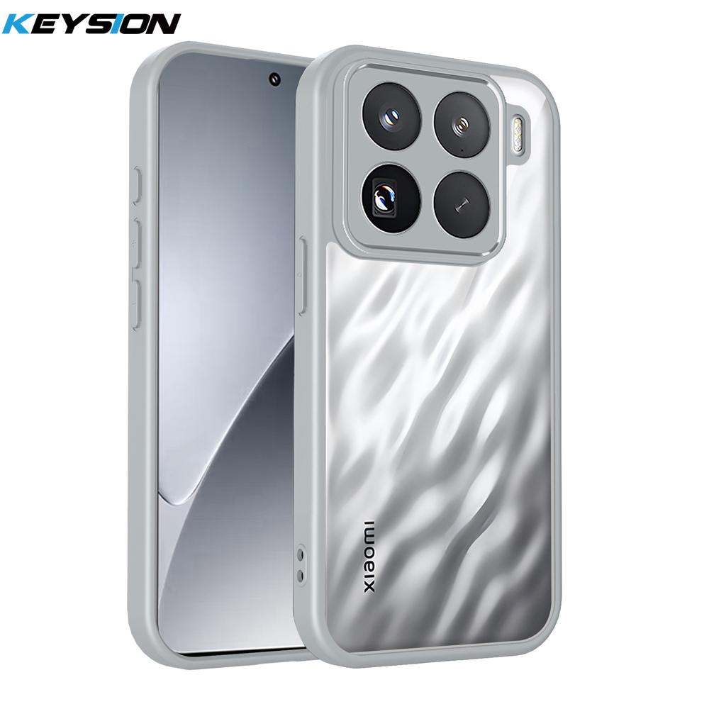KEYSION Прозрачный чехол для телефона для Xiaomi 15T 15T Pro 5G Мягкий силикон+ПК Прозрачная противоударная задняя крышка для телефона для Xiaomi 15T Pro