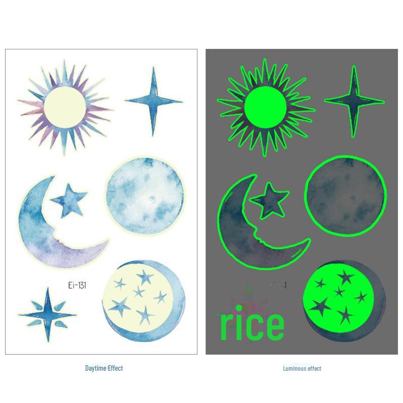 Фэнтези градиентные светящиеся наклейки-татуировки в виде бабочек