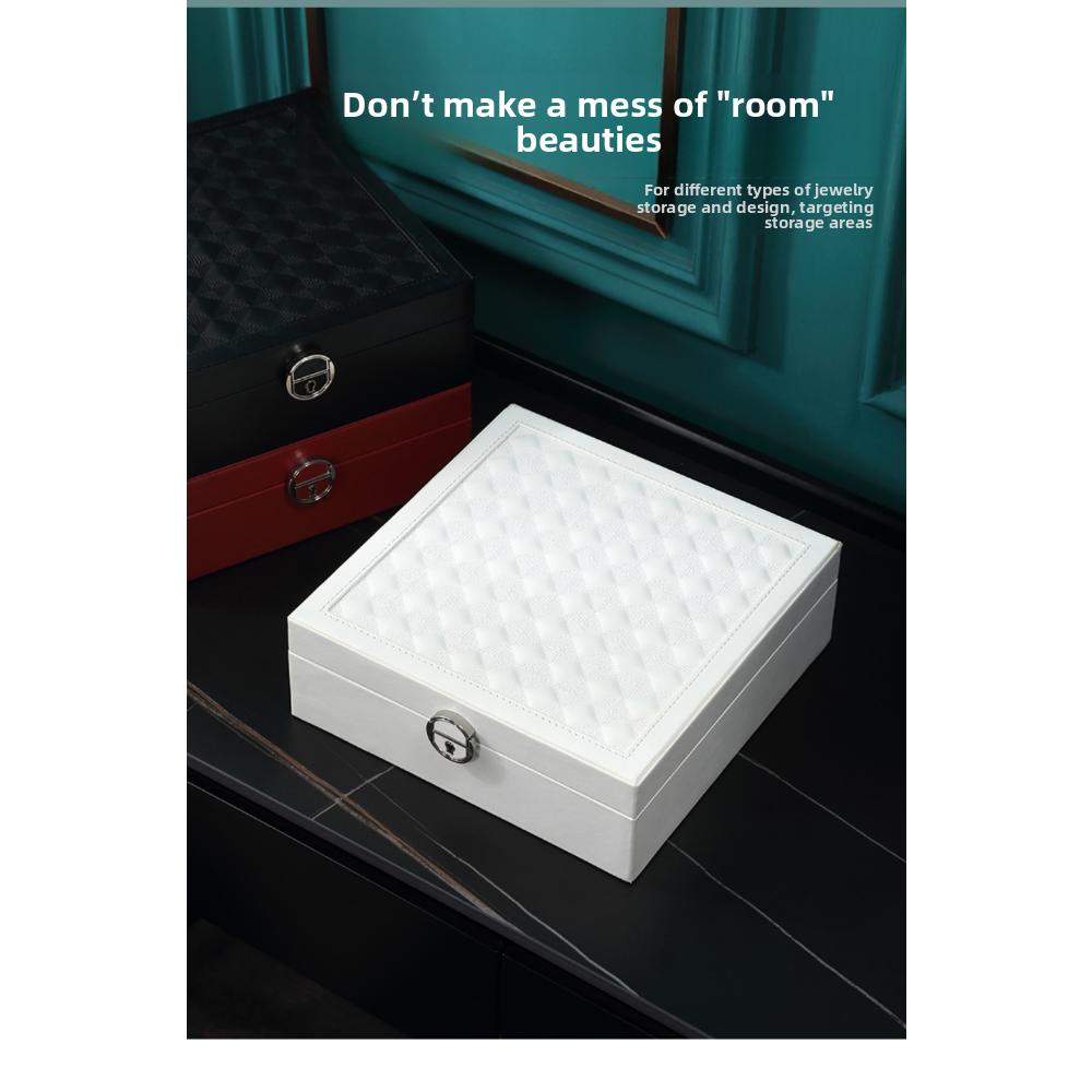 Шкатулка для драгоценностей, европейская шкатулка для хранения ювелирных изделий с замком, шкатулка для коллекции ювелирных изделий, часов, ожерелий, браслетов, отделочная шкатулка