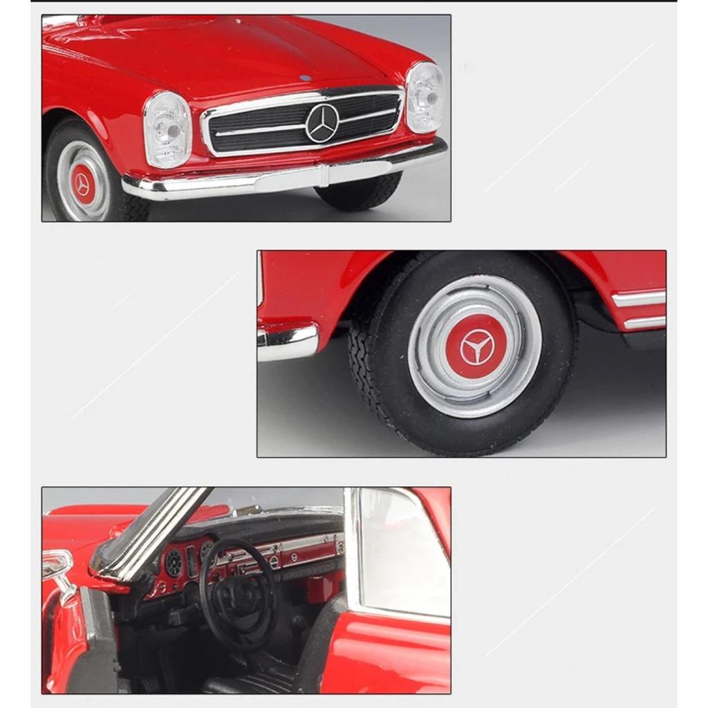 Welly 1/24 Mercedes-Benz 230SL 1963 Металлическая модель автомобиля Литье под давлением и игрушечные транспортные средства Коллекционная игрушка Автомобиль Подарки на день рождения для мальчика