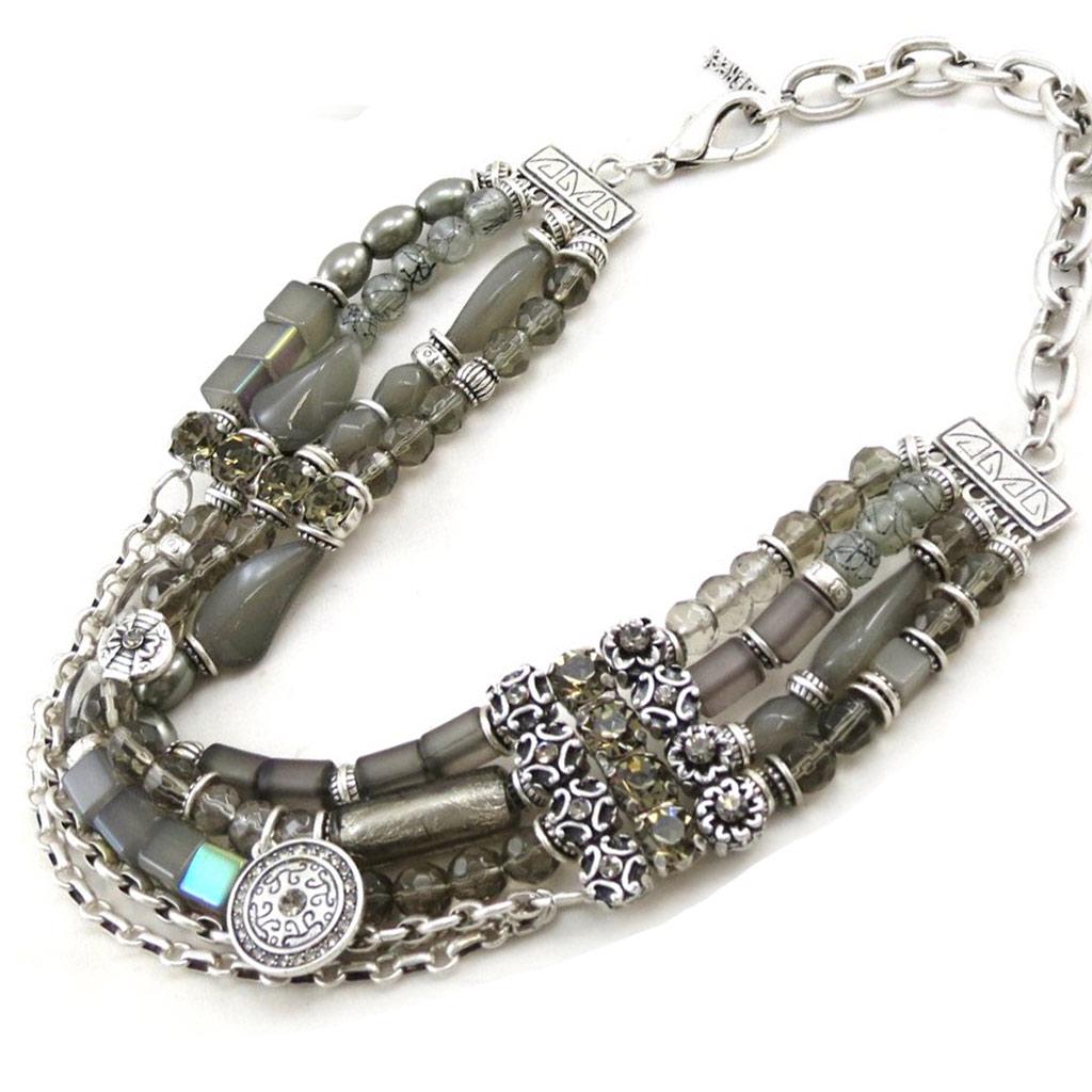 Les Trésors De Lily [E2489] — Дизайнерское колье «Анастейша», серое