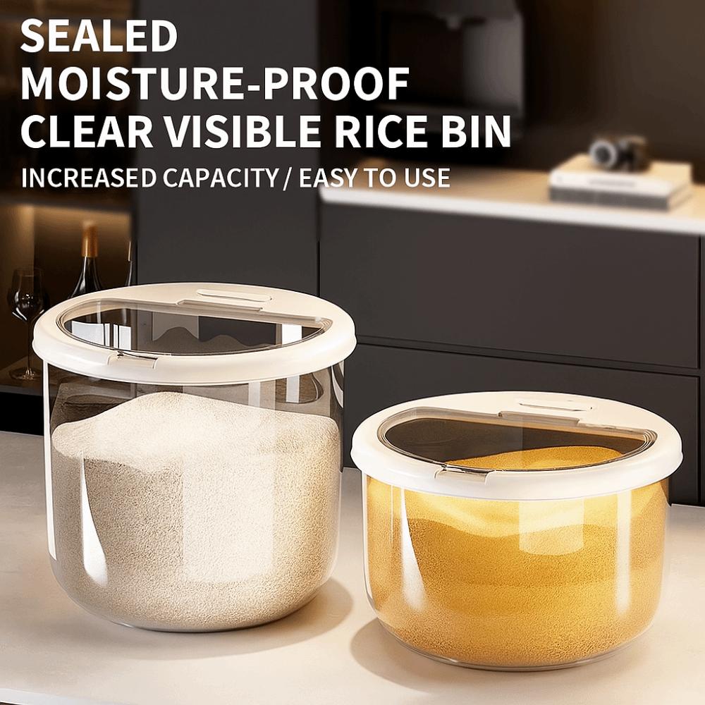Airtight Round Shape Rice Storage Container Insect-proof Moisture Proof Rice Sealed Box 5/10KG Dry Food Dispenser Noodles