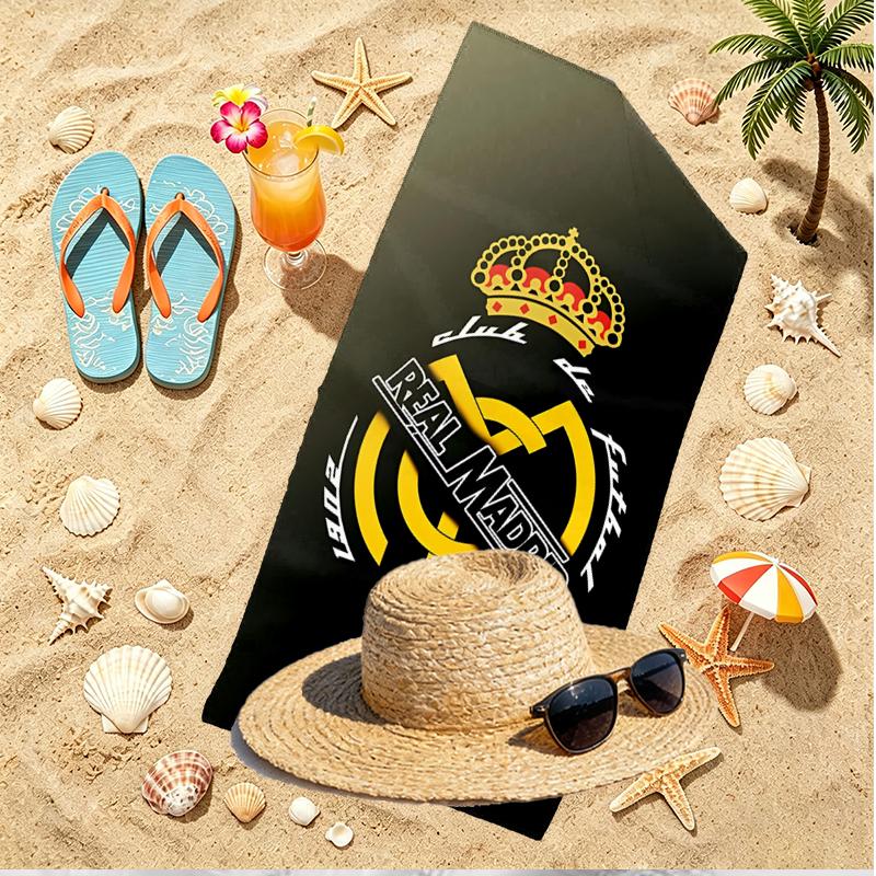 Real Madrid Print Beach Towel, Versatile Lightweight Absorbent Beach Towel for Pool Surf Yoga Bathroom, Perfect Birthday Holiday Gift