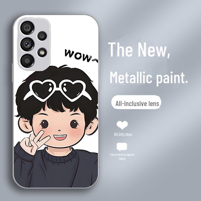 Samsung S23Ultra Couples Model: Biye Boy & S8 Girl Liquid Shell - Creative Net Red Design, S23Puls Theme, 20 Styles.