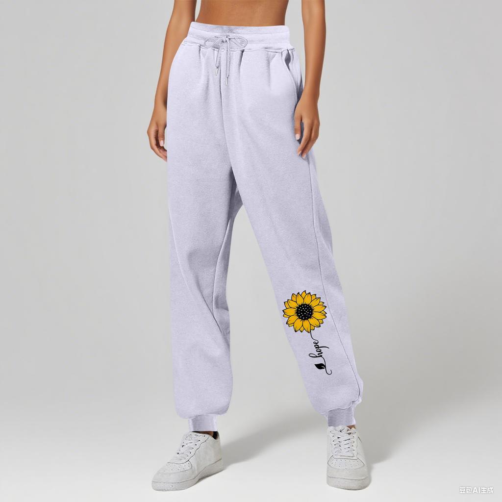 Ladies' Printed Unisex Casual Pocket Drawstring Pants