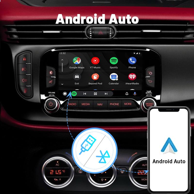 Sinairyu Wireless Carplay Android Auto Retrofit Kit Compatible For Alfa Romeo 2013-2016 Jeep 2013-2018 Mirror-Link