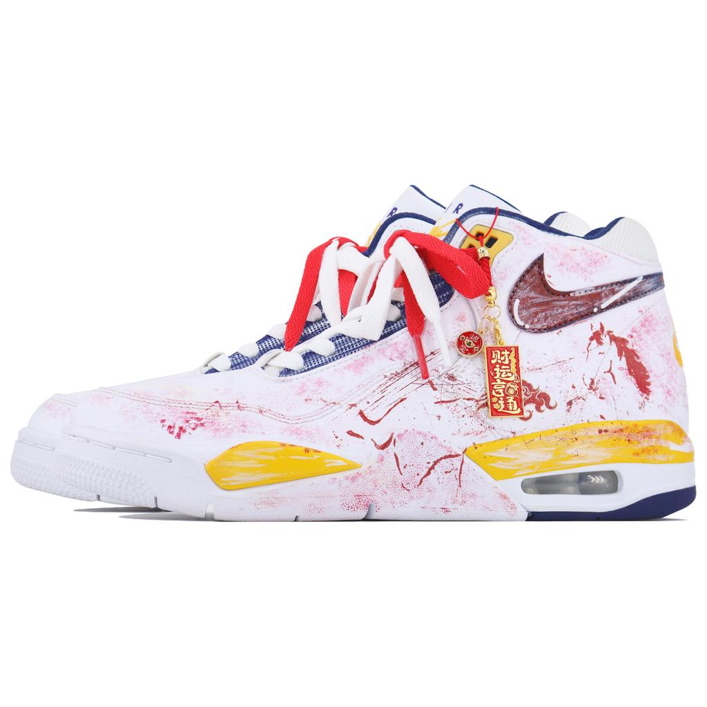 Nike Flight Legacy Модные и благоприятные CNY Средние винтажные баскетбольные кроссовки Мужские Белые Красные Желтые BQ4212-102(Team168-)