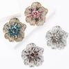 Vintage Heavy Industry Alloy Rhinestone Flower Brooch Medieval Versatile Women'S Suit Shawl Corsage Jewelry Pin