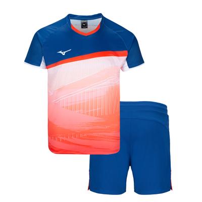 Mizuno Быстросохнущий дышащий спортивный костюм для бадминтона, спортивная одежда унисекс, оранжевый, красный 72CG26Z1