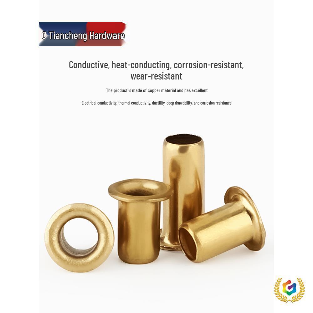 Pure Brass Hollow Rivets & Copper Eyelets Fasteners M1.3–M5