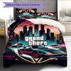 GTA  Pattern Bedding Quilt Set Quilt Cover Pillowcase Home Decoration Birthday Gift (1 * duvet cover + 2 * pillowcase, without core)