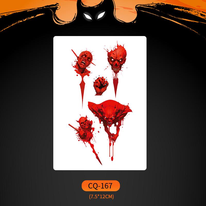 2024 Новые Хэллоуин Страшные Наклейки Татуировки Лица с Большим Ртом - Смешные, Водонепроницаемые, Цветной Вечерний Макияж