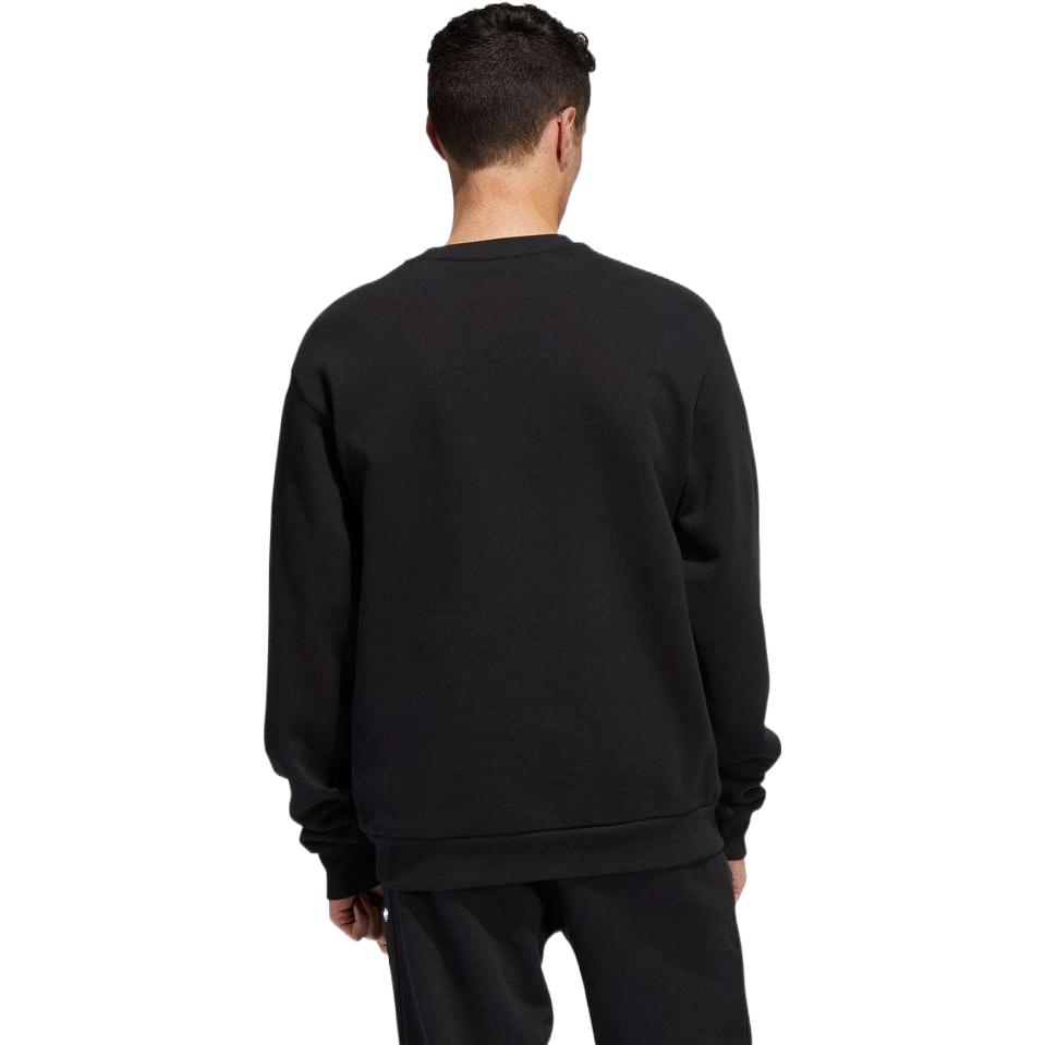 Adidas Оригинальный свитшот с круглым вырезом и вышитым логотипом в виде трилистника, топы унисекс, черный HK9868